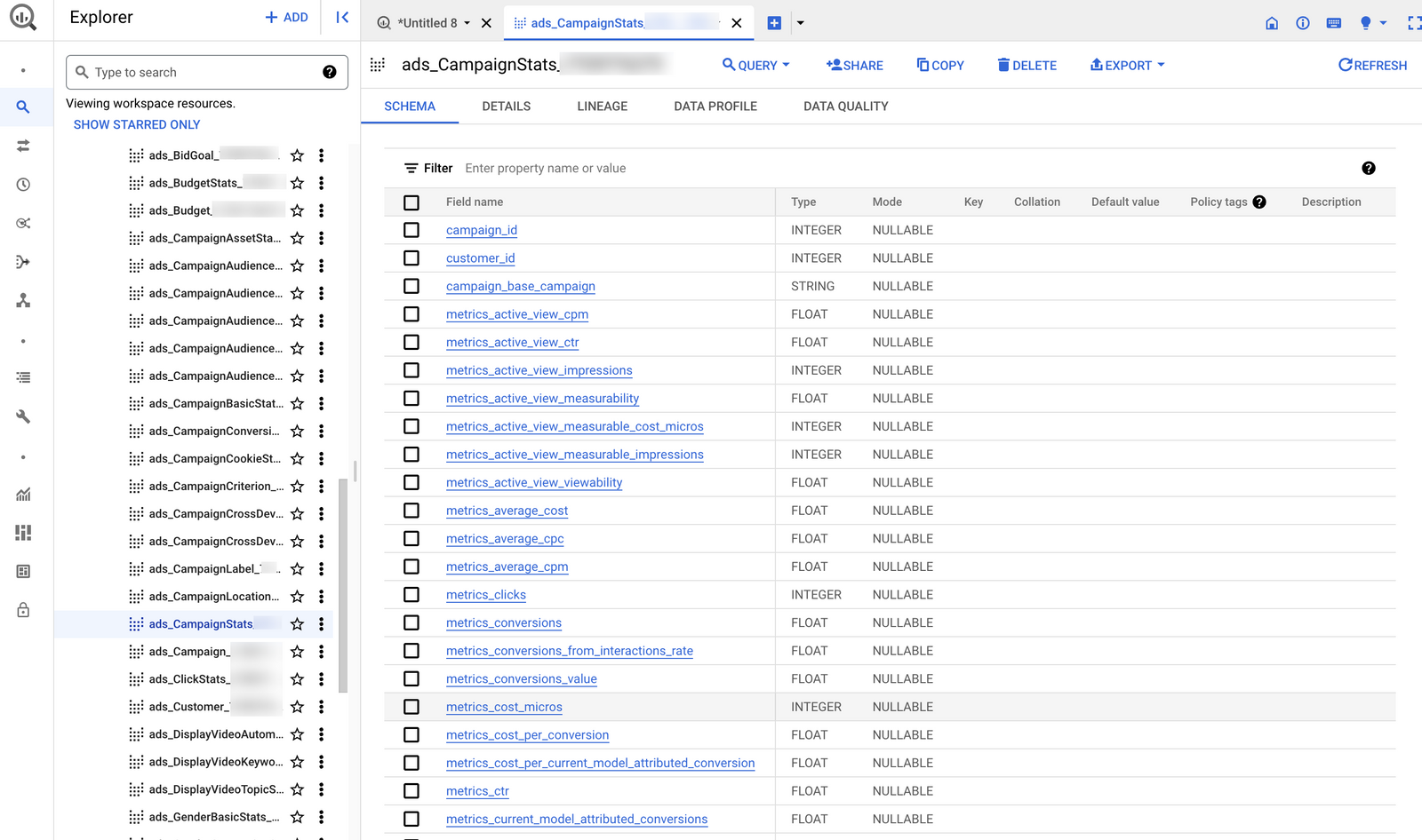 How to set up the Google Ads data transfer to BigQuery